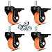 Moogiitools 3 Inch Caster Wheels 2200Lbs, Threaded Stem Casters Set of 4 Heavy Duty, 1/2