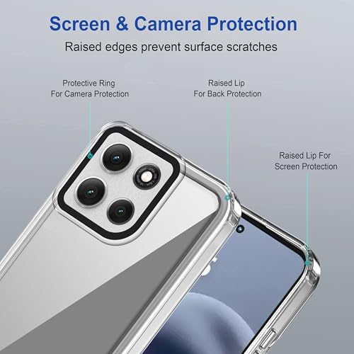 Image of amazon basics Back Case Cover for Motorola G86 Power 5G | Compatible for Motorola G86 Power 5G Back Cover | Case Cover with Camera Protection | (TPU + PC | Transparent)