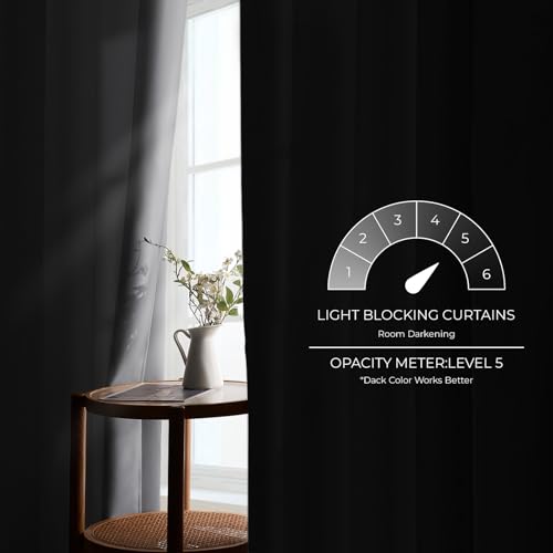 MRTREES Blackout Curtains Bedroom 57 Drop 2 Panels Light Grey Eyelet Thermal Curtain for Living Room Soft Texture Window Treatments for Kids 55x57 Inch 140x145 CM - Image 5