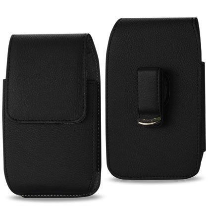 Vertical Leather Pouch Case with Swivel Belt Clip and Magnetic Closure for GreatCall Splash medical alert device