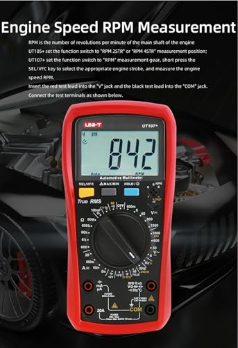 Image of UNI-T UT107+ Digital Multimeter, Pocket-Sized Mini Voltage Tester, AC /DC Voltage & Current, Resistance, Continuity, Diode Test, CAT III 600V Safety, with Test Leads & Case for Home DIY, Car Repair
