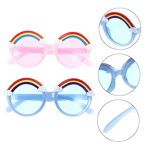 2pairs Round Frame Sunglasses Boys and Girls Glasses Fun Design Boys and Girls Sunglasses Fashionable Eyewear for Outdoor Activities3