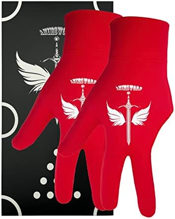 ANIMSWORD 2 Piece/Set Breathable and Comfortable Billiard Pool Gloves Fits on Left Hand for Snooker Cue Sport Glove.