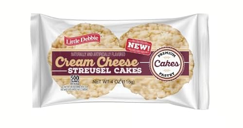 Little Debbie Cream Cheese Streusel Cakes, 4 oz Single Serve,