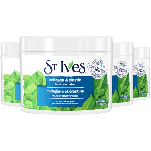 St. Ives Face Lotion 4-Pack – Collagen & Elastin Renewing Facial Moisturizer, Anti-Aging, 10 Oz Ea