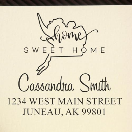 Duo Hand Alaska Home Sweet Home Square Address Stamp