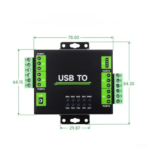Convertidor USB a RS485 aislado contra sobretensiones eléctricas de 4 puertos CH344L 7