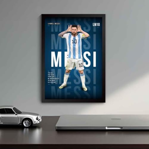 Image of Funk You Store Messi Poster Framed | Lionel Messi Wall Art Posters Framed | Argentina Edition Football Legend | Premium Sports Decor for Paris Football Fans | GOAT Motivational Wall Poster (F 252)