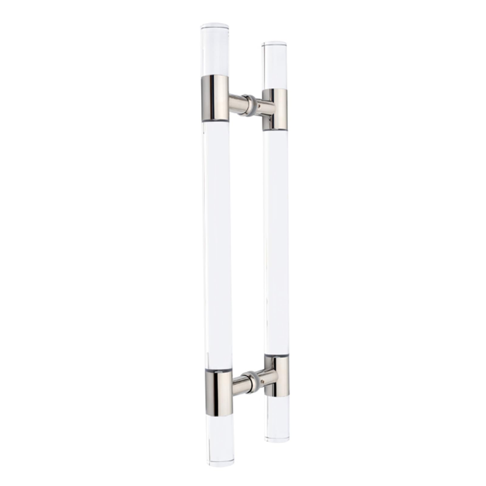 DFGHNBVC Solid Acrylic Door Handles Heavy Duty, Clear Crystal Door Hardware Kit, Push Pull Handle Double Sided, Large Glass Door Pulls,Silver-80Cm(31 1/2