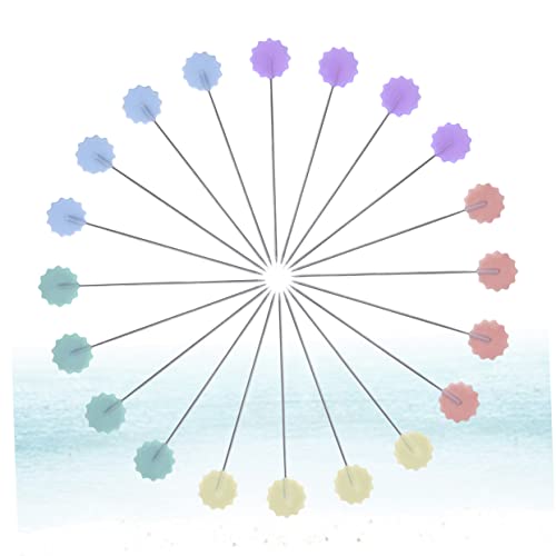 Uonlytech 200pcs Plum Blossom Head Plastic Pins for DIY Sewing Crafts Flat Button Head Portable Storage Box for Patchwork and Decorating Projects