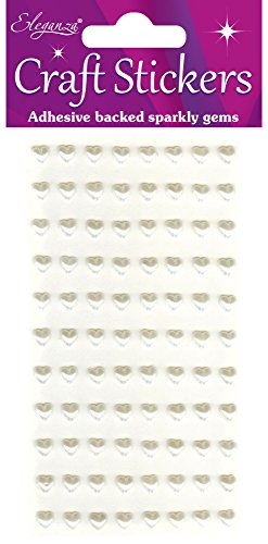 Oaktree Crafts 88-Piece Eleganza Pearl Corazones, Material sintético, Marfil no. 61, 16,5 x 7,6 x 0,3 cm