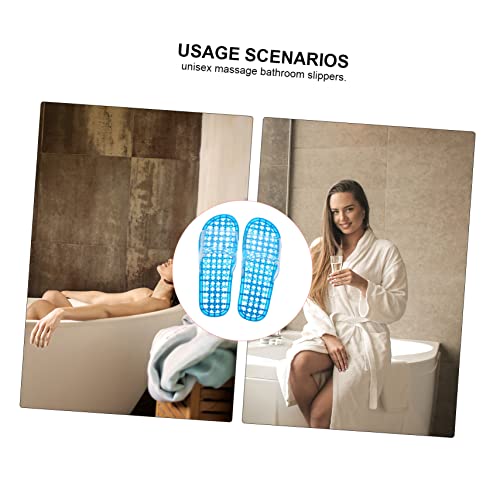 1Pair Crystal Massaging Hollowed Draining Slippers for Home Quick Drying Bathing Shower Footwear Comfortable Lightweight Design for Indoor and Outdoor Use Fits2