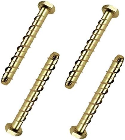 Merriway BH03049 (4 Pcs) Concrete/Masonry Screw Anchor Hex Head Bolt, M10 x 100mm (3/8 inch x 4 inch) - Pack of 4 Pieces