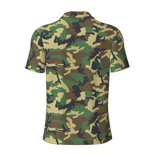 Green Military Camo Print Polo Shirts Breathable Comfortable Men's Short Sleeve Summer Fathers Day More3