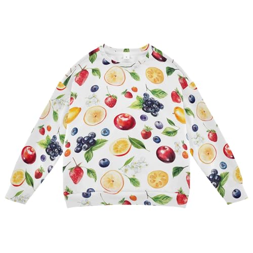 JUNZAN Fresh Serviceberry Fruit White Little Boys Hoodie Sweatshirt Fleece Kids Hoodies Boys Party 4T