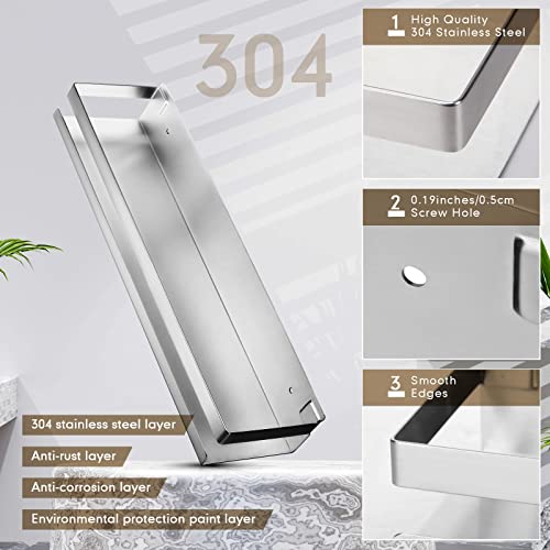 Lallisa YIU-LALLISA-101 2 Pieces Stainless Steel Shelf Bathroom Shower Floating Shelves Wall Mounted Shower Caddy Basket Shelf Storage Organizer Shelves thumb #2