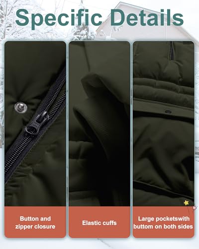 Image of Boy's Winter Coat Waterproof Kids Puffer Jacket Thicken Parka Fleece Lined Bubble Ski Snow Outerwear with Fur Hood