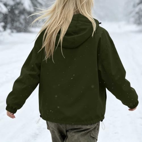 BUERCWS Women's Lightweight Rain Jacket Hooded Outdoor Windbreaker Raincoat - image 3
