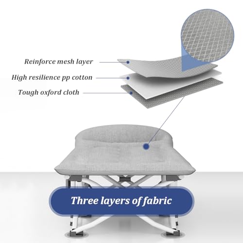 Bounabay Folding Camping Beds for adults, Extra Wide Heavy Duty Sturdy Camp Bed Portable, Stronge Thicker Tubes Sleeping Cot Outdoor Travel Office, 190 x 68 x 42 cm (Grey) - Image 4