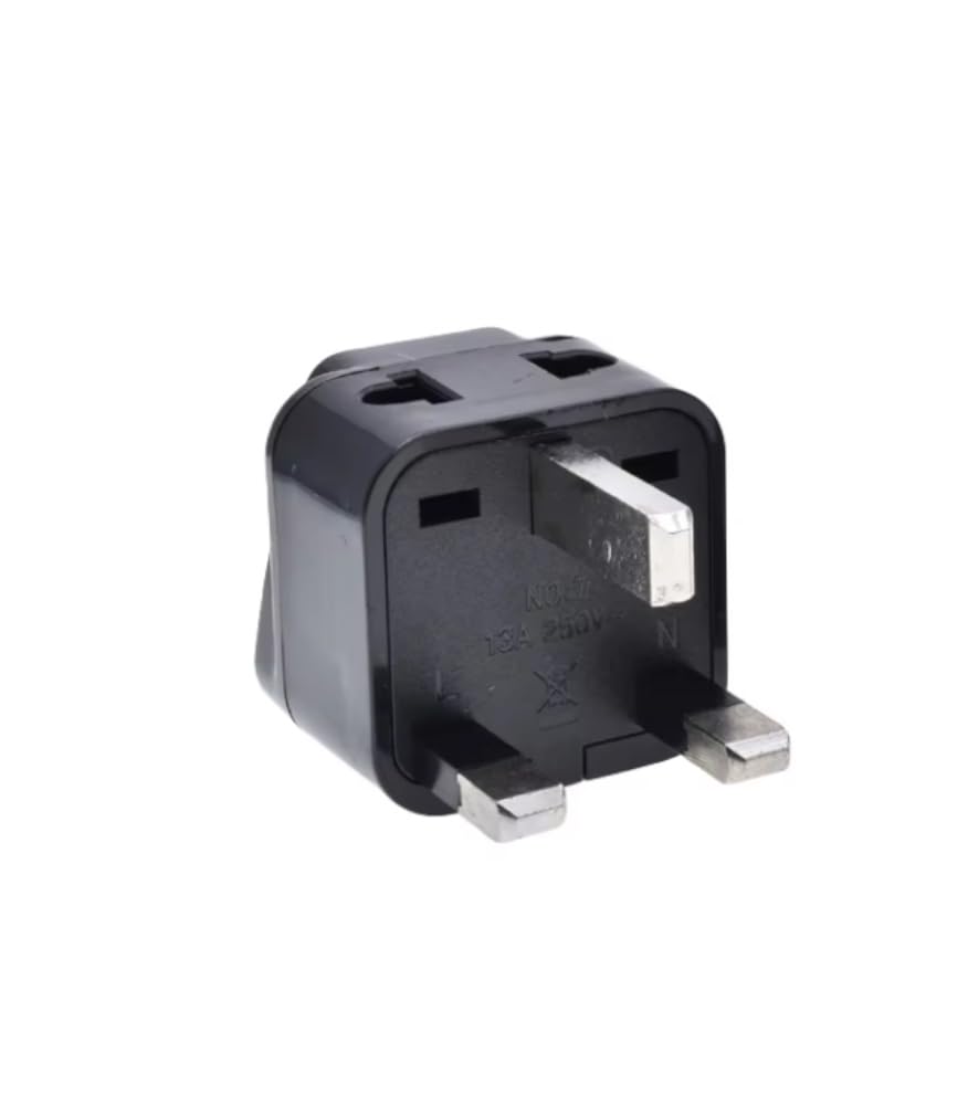 UK Adapter – India to UK Plug Converter – Adapter Plug for UK, UAE, Hong-Kong, Singapore, Ireland etc. – 2 in 1 Type G Flat Pin Multi-Plug – 13A Universal Travel Adaptor – Pack of 1 – Black-image-38