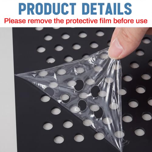 Image of DoubleFill 2 Pack 2' x 2' Plastic Perforated Tiles with 3 /8 inch Holes 24 inch x 24 inch Black Drop Ceiling Tiles Plastic Ceiling Grid Covers