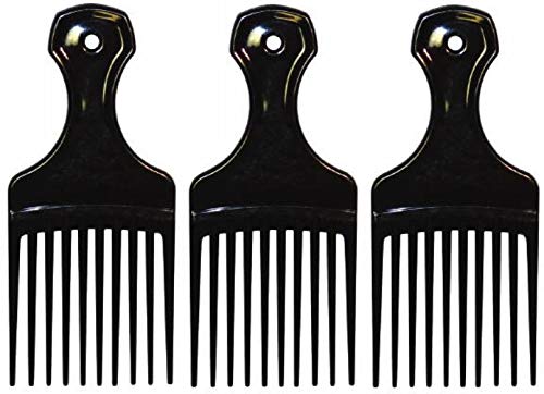 Peine plástico afro 10 púas 5.5" pack 4 miniatura 4