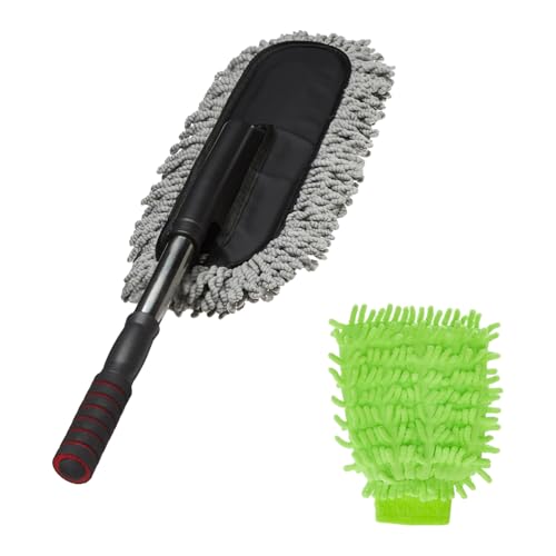 Image of Amazon Basics Duster & Hand Glove for Interior & Exterior Car Care-Combo of 2 (Multicolor)