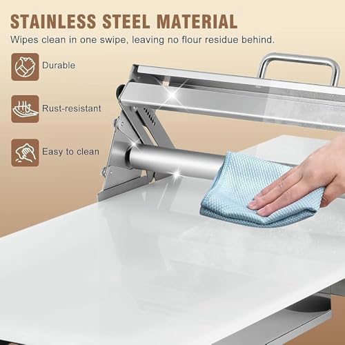 Rodillo de masa manual con tablero para pizzas y repostería casera 6