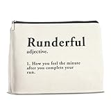 YeleY Funny Running Makeup Bag for Women, Runner Gift for Her, Inspirational Cosmetic Bag, Travel Toiletry Pouch with Zipper