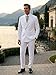 ZKHOECR Mens Double Breasted Suit White Suit Men Slim Fit Suit Jacket and Dress Pants 2 Piece Wedding Prom Men Suit Outfits M