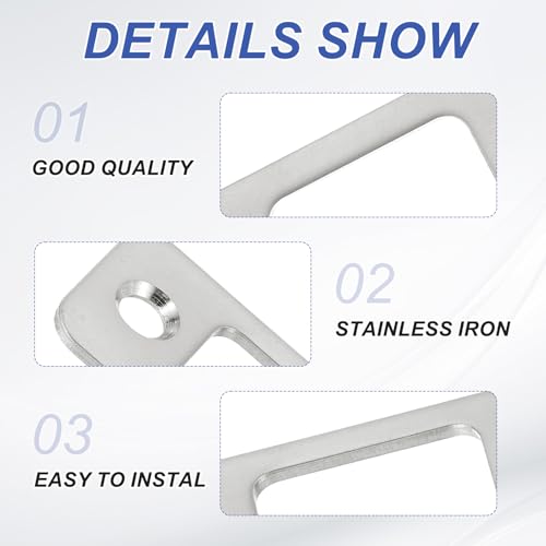 PATIKIL 1 x 2.24 Schließblech für Einsteckschloss, 1 Set Verstellbares Türschließblech mit Schrauben aus Edelstahl für elektronische Schlösser für Zuhause und Mietwohnungen, Silber