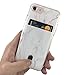 For iPhone 8 Case iPhone 7 Case with Card Holder White Marble Slim thin Soft TPU Clear Cover with Card Slot for iPhonee 8/iPhone 7(4.7')