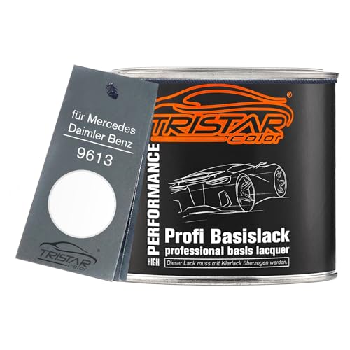 TRISTARcolor Pintura automotriz Bote listo para pulverizar para Mercedes/Daimler Benz 9613 Langnese-Weiss Pintura base 0,5L