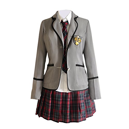 Schuluniform Cosplay Mädchen Rock Jacke Hemd (S, 9) Cover