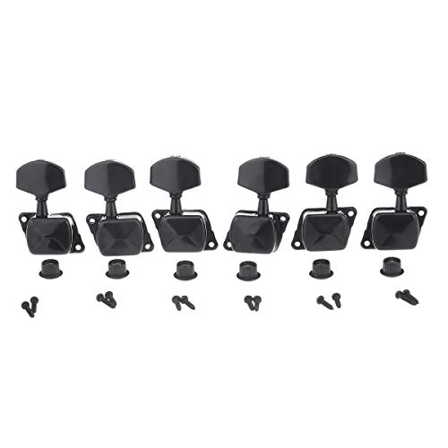 Musiclily Pro 3R3L Semi Closed Guitar Tuners Tuning Pegs Machine Heads Set for Electric or Acoustic Guitar, Black