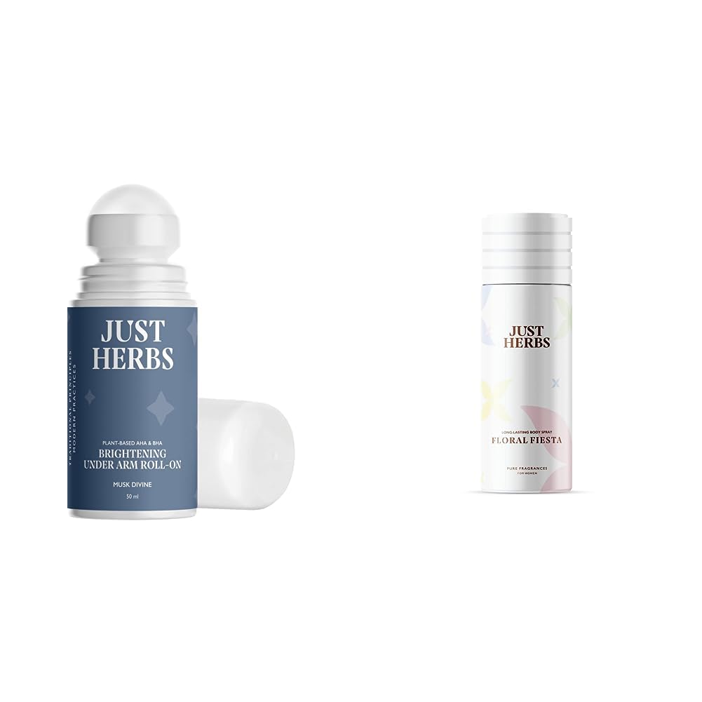 Just Herbs Roll on Deo for Men Musk Divine Refreshing Under Arm Long Lasting Deodorant - 50 ml & Just Herbs Long Lasting- Phthalate-Free Formula,150 ml (Floral Fiesta) Combo-picture-34