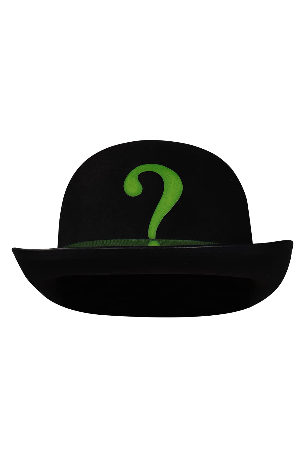 IOONCHI Riddler Hat Adult Edward Nygma Costume Accessories Black Bowler Question Mark Hat