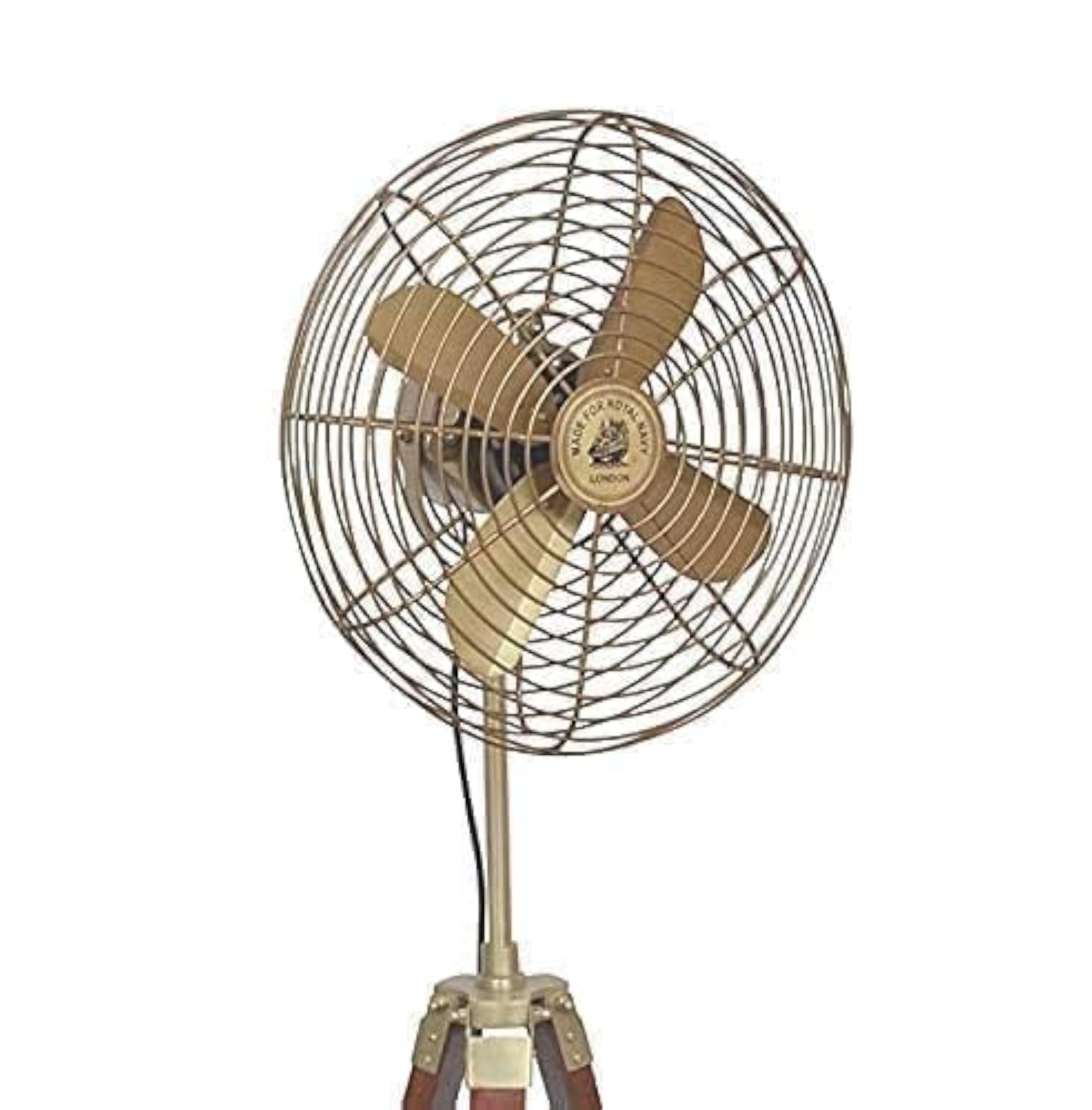 Super Instruments Vintage Pedestal Fan with Wooden Tripod Stand