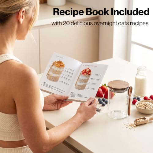 Image of EDELHAUS Overnight Oats Containers with Lids - Glass Mason Jars, Meal Prep
