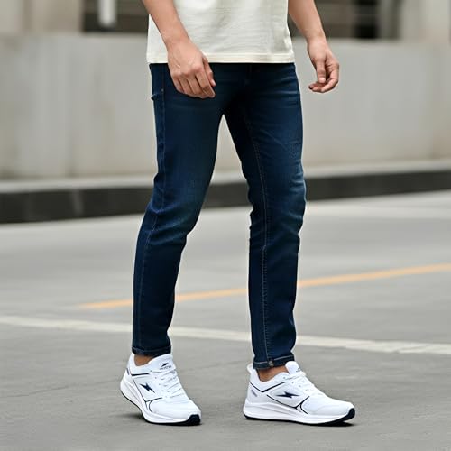 Image of BRUTON BlueBlaze EVA Lite Casual Sneaker Breathable Mesh Lace-Up Sneakers for Men- White
