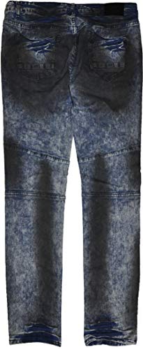 WT02 Men's Premium Washed Moto Biker Denim Pants2