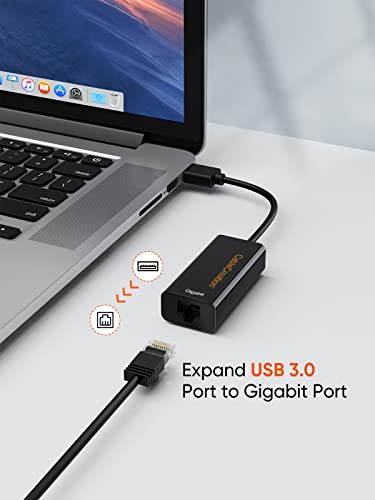 Image of CableCreation USB to Ethernet Adapter, USB 3.0 to 10 /100 /1000 Gigabit Wired LAN Network Adapter Compatible with Nintendo Switch, Windows, MacBook, macOS, Mac Pro Mini, Laptop, PC and More