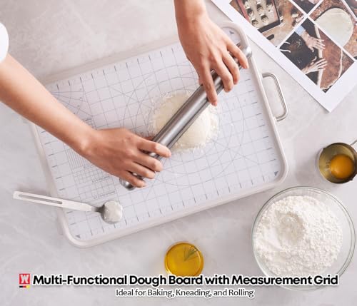 Tabla de Cortar Reversible Wagensteiger de Acero Inoxidable SUS316 con Ranura para Jugos, Borde Antideslizante, Guía de Medición y Mango – Libre de BPA, No Poroso (42 x 29 cm) miniatura 7
