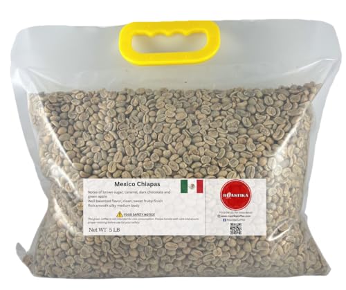 Roastika - Premium Green Coffee Bean - Unroasted Coffee Bean - 5lb Single Origin - Mexico Chiapas HG EP