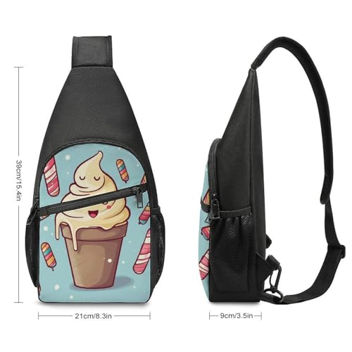 Mochila tipo sling ice cream para senderismo y uso casual miniatura 2