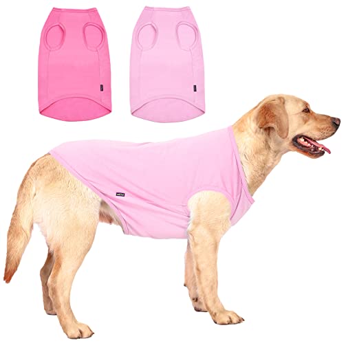 Sychien Dog Pink Shirt For Large Dogs,Blank Plain Pink Cotton Shirts For Big Pet,Xl Pink Rose #TOP12