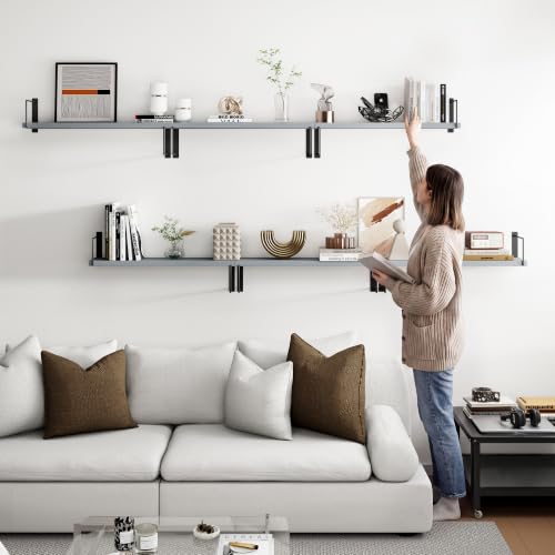 Image of Floating Shelves, 17 In Bookshelves for Room Wall, Shelves on Wall (Grey)