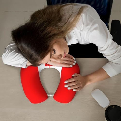 Almohada U de espuma viscoelástica para viaje miniatura 6