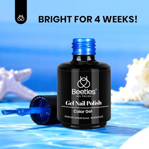 Image of beetles Gel Polish Navy Blue Gel Nail Polish 0.51OZ Dark Blue Nail Art Manicure Salon DIY at Home UV LED Needed Gifts for Women Mystic Sea