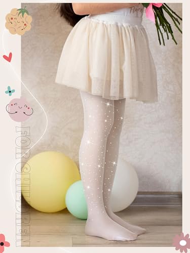 3 Pack Girls Sparkle Rhinestone Tights Black White Nude Girls Stockings for Dance Cosplay Party Accessories2